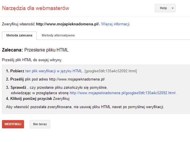 Weryfikacja Strony Weryfikacja Strony